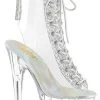 Pleaser ADORE-1016C-2 Clear Rhinestone Ankle Boots Pole Shoes