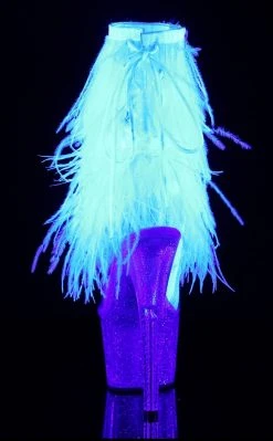 Pleaser Pole Shoes ADORE-1017MFF White Marabou / Clear Ankle Boots