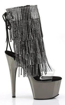 Pleaser ADORE-1017RSF Black / Pewter Ankle Boots