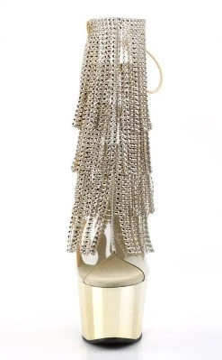 Pleaser ADORE-1017RSF Gold Ankle Boots Pole Shoes