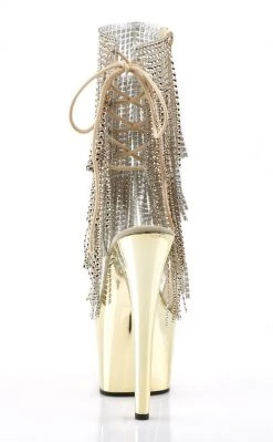 Pleaser ADORE-1017RSF Gold Ankle Boots Pole Shoes