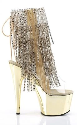 Pleaser ADORE-1017RSF Gold Ankle Boots Pole Shoes