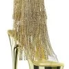 Pleaser ADORE-1017RSF Gold Ankle Boots Pole Shoes