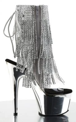 Pleaser Pole Shoes ADORE-1017RSF Silver Ankle Boots