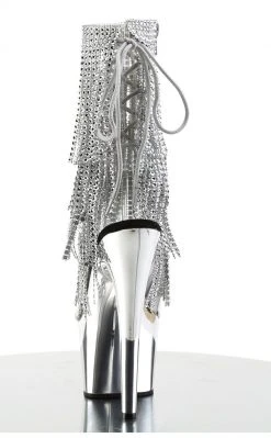 Pleaser Pole Shoes ADORE-1017RSF Silver Ankle Boots
