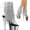 Pleaser Pole Shoes ADORE-1017RSF Silver Ankle Boots