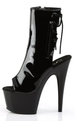 Pleaser Pole Shoes ADORE-1018 Black Patent Ankle Boots