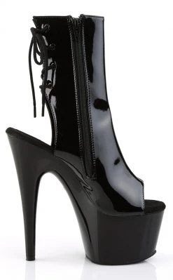 Pleaser Pole Shoes ADORE-1018 Black Patent Ankle Boots