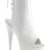 Pleaser Pole Shoes ADORE-1018 White Faux Leather Ankle Boots