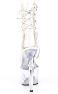 Pleaser Pole Shoes ADORE-1018C-2 Clear Glitter Ankle Boots