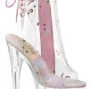 Pleaser ADORE-1018C-2 Clear/Pink Glitter Ankle Boots
