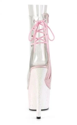 Pleaser Pole Shoes ADORE-1018C Clear/Opal Multi Glitter Ankle Boots