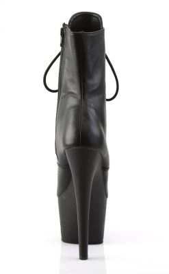 Pleaser ADORE-1020 Blk Leather/Blk Ankle Boots