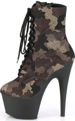 Pleaser ADORE-1020 Fishnet Camo Ankle Boots