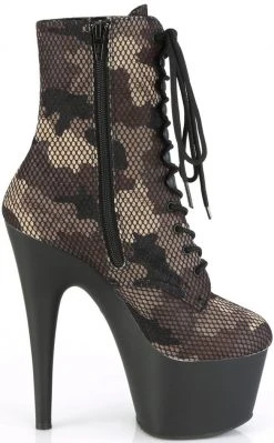 Pleaser ADORE-1020 Fishnet Camo Ankle Boots