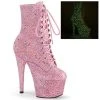 Pleaser Pole Shoes ADORE-1020 Pink Glitter Boots