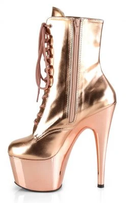 Pleaser Pole Shoes ADORE-1020 Rose Gold Metallic Ankle Boots