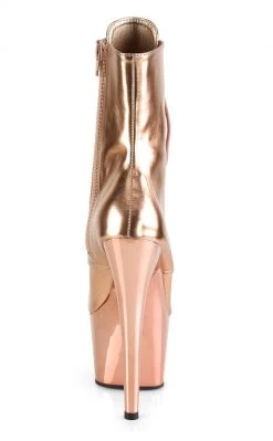 Pleaser Pole Shoes ADORE-1020 Rose Gold Metallic Ankle Boots