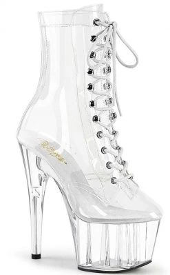 Pleaser ADORE-1020C Clear Platform Ankle Boots