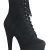 Pleaser Pole Shoes ADORE-1020FS Black Faux Suede Ankle Boots