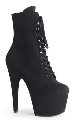 Pleaser Pole Shoes ADORE-1020FS Black Faux Suede Ankle Boots
