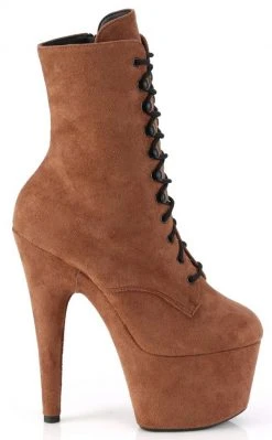 Pleaser ADORE-1020FS Camel Faux Suede Ankle Boots