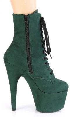 Pleaser ADORE-1020FS Emerald Green Faux Suede Ankle Boots