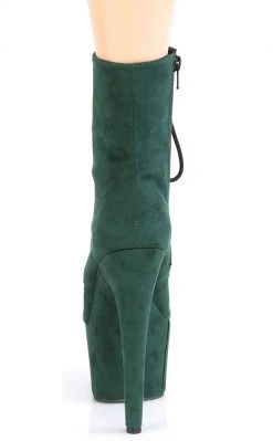 Pleaser ADORE-1020FS Emerald Green Faux Suede Ankle Boots