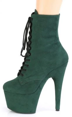Pleaser ADORE-1020FS Emerald Green Faux Suede Ankle Boots