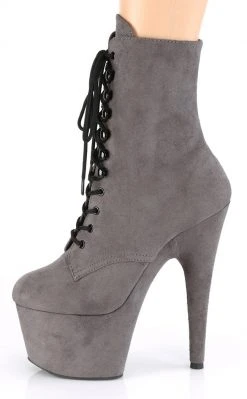 Pleaser Pole Shoes ADORE-1020FS Grey Faux Suede Ankle Boots