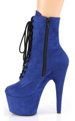 Pleaser Pole Shoes ADORE-1020FS Royal Blue Faux Suede Ankle Boots