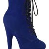 Pleaser Pole Shoes ADORE-1020FS Royal Blue Faux Suede Ankle Boots
