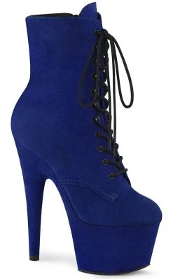 Pleaser Pole Shoes ADORE-1020FS Royal Blue Faux Suede Ankle Boots
