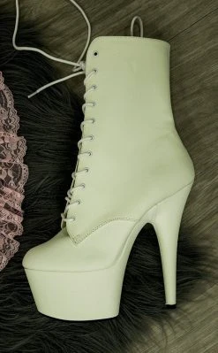 Pleaser ADORE-1020GD White Glow In The Dark Boots