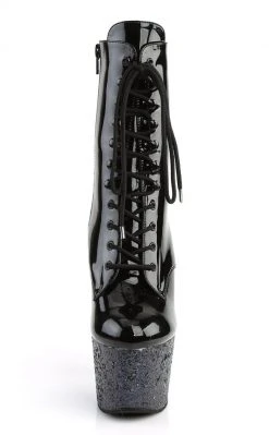 Pleaser ADORE-1020LG Black Multi Glitter Ankle Boots