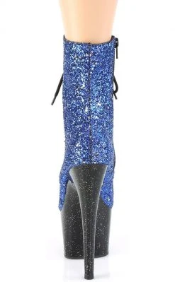 Pleaser ADORE-1020MG Blue Multi Glitter/Black Boots