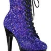 Pleaser ADORE-1020MG Blue Multi Glitter/Black Boots