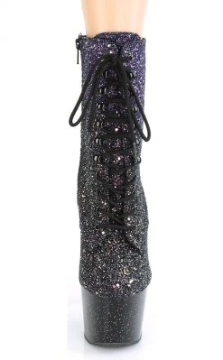 Pleaser ADORE-1020OMBG Purple Multi Glitter/Black Boots Pole Shoes