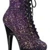 Pleaser ADORE-1020OMBG Purple Multi Glitter/Black Boots Pole Shoes
