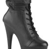 Pleaser ADORE-1020POUCH Black Matte Ankle Boots Pole Shoes