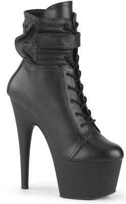 Pleaser ADORE-1020POUCH Black Matte Ankle Boots Pole Shoes