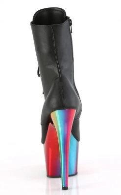 Pleaser ADORE-1020RC Black Matte Rainbow Chrome Boots Pole Shoes