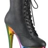Pleaser ADORE-1020RC Black Matte Rainbow Chrome Boots Pole Shoes 2 Pleaser ADORE-1020RC Black Matte Rainbow Chrome Boots Pole Shoes