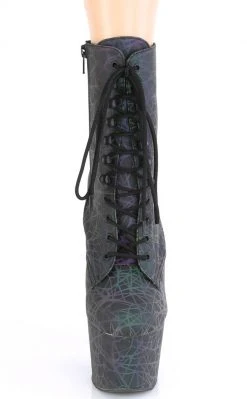 Pleaser ADORE-1020REFL Green & Purple Reflective Web Ankle Boots