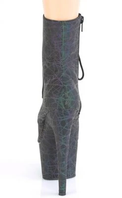Pleaser ADORE-1020REFL Green & Purple Reflective Web Ankle Boots