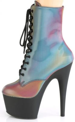 Pleaser ADORE-1020REFL Rainbow Reflective Ankle Boots