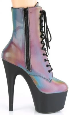 Pleaser ADORE-1020REFL Rainbow Reflective Ankle Boots