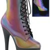 Pleaser ADORE-1020REFL Rainbow Reflective Ankle Boots