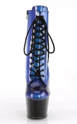 Pleaser ADORE-1020SHG Blue/Purple Hologram Ankle Boots Pole Shoes