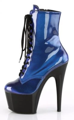 Pleaser ADORE-1020SHG Blue/Purple Hologram Ankle Boots Pole Shoes
